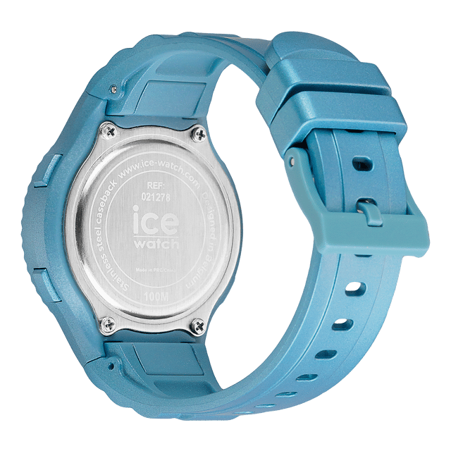 This Ice Watch Ice Digit - Blue Metallic Digital Watch for Child is the perfect timepiece to wear or to gift. It's Blue 34 mm Round case combined with the comfortable Blue Silicone watch band will ensure you enjoy this stunning timepiece without any compromise. Operated by a high quality Quartz movement and water resistant to 10 bars, your watch will keep ticking. It’s digital time for the Ice-Watch brand with the ICE digit blue metallic. This watch will go down a treat with children and parents alike. This Digital watch has a Calendar function: Day-Date , Stop Watch and Light High quality 19 cm length and 18 mm width Blue Silicone strap with a Buckle Case diameter: 34 mm,case thickness: 11 mm, case colour: Blue and dial colour: Blue