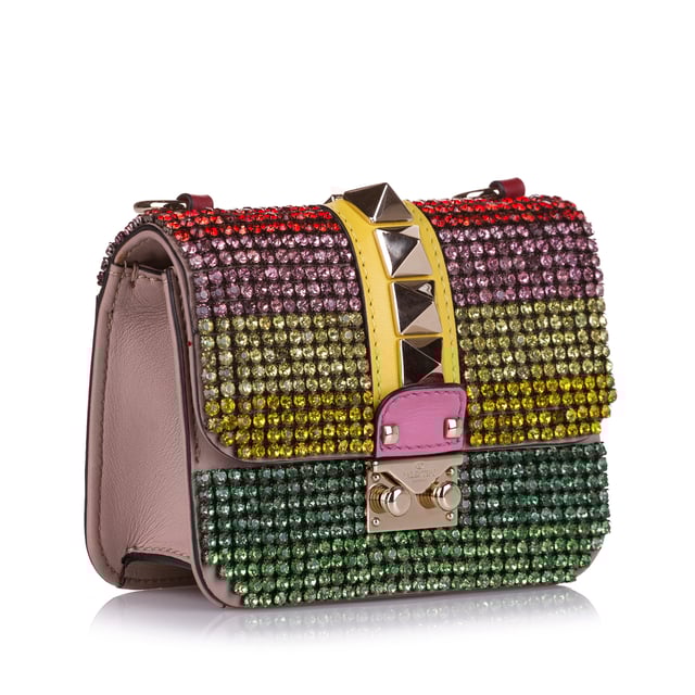 ヴァレンティノValentino Crystal Rockstud Glam Crossbody Vintage Valentino Embellished Crystal Rockstud Glam Lock