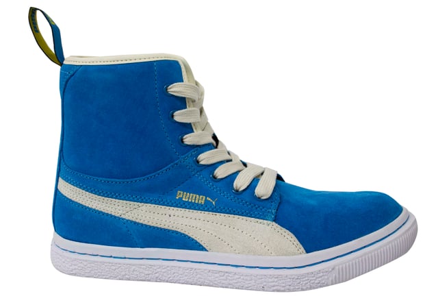Blue suede puma high tops discount