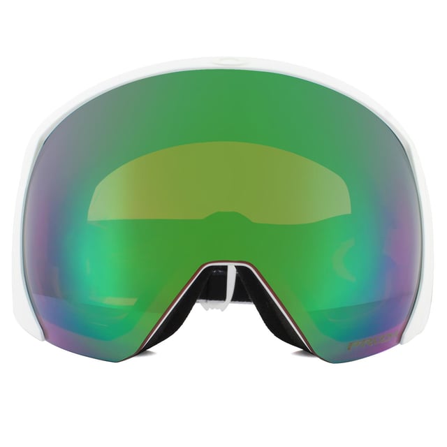 Oakley Ski Goggles Flight Path XL OO7110-10 Matte White Prizm Snow Jade Iridium sit at the top of the snow goggles range, a premium design that is used by many of the worldâ€™s top athletes. This XL model delivers an enormous field of view, the frames architecture means any angle is optimised and delivers an unprecedented and unobstructed line of vision. Lens construction features Ridgelock, simple and quick lens changing technology that ensures a full, impenetrable seal that prevents even the harshest conditions from entering the goggle. Triple layered foam prevents fogging and the goggle fits most helmets perfectly.