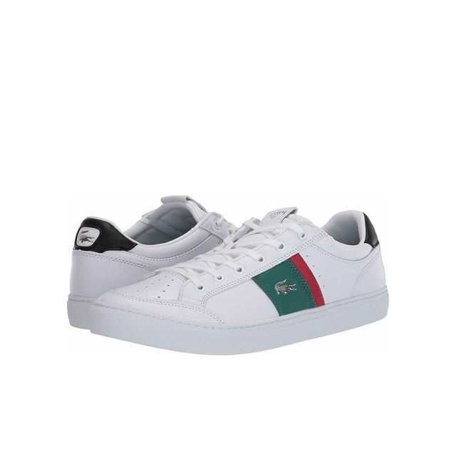 Lacoste Courtline 120 2 Entrena de cuero suave de cuero blanco Lace-up 39CMA0048 082