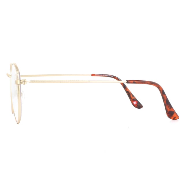 Las gafas de lectura Montana HBLF54-A Gold Blue Light Block +3,00 son unas monturas ligeras de estilo redondo diseñadas pensando en la comodidad durante todo el día. La montura de metal resistente tiene un aspecto contemporáneo, pero la forma clásica que significa que se ven muy bien en una amplia gama de formas y tamaños de cara. Estas Montana de diseño tienen lentes asféricas con tecnología Blue Light Block y revestimiento resistente a los arañazos, algo excepcional para una montura de este precio.