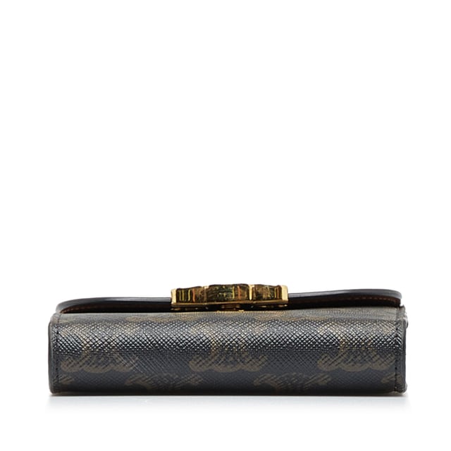 Vintage Celine Triomphe Tri fold Wallet Black