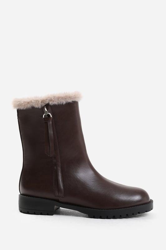Wide fit mid calf boots discount