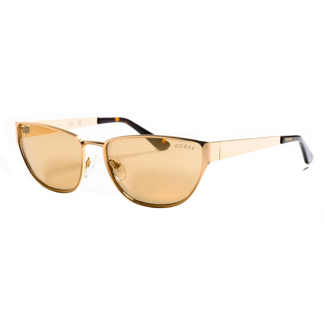 These women's glasses have a rectangular shape.
 The main material used in the manufacture of these glasses is metal.
 The temples of these glasses are made of metal, they include the Guess logo.
 100% UV Protection.
 Anti-reflective lenses.
 Includes certificates of authenticity and warranty.
 Measures: Lens height: 37 mm. Lens width: 57 mm. Bridge: 16 mm. Temples: 135 mm.
 Composition: Acetate
 Care:
Use a soft, clean microfiber cloth to clean your sunglasses. This type of cloth will not scratch the lenses.
 Avoid using abrasive cleaning products, detergents, alcohol or acetone, as they can damage the lenses and anti-reflective treatments.