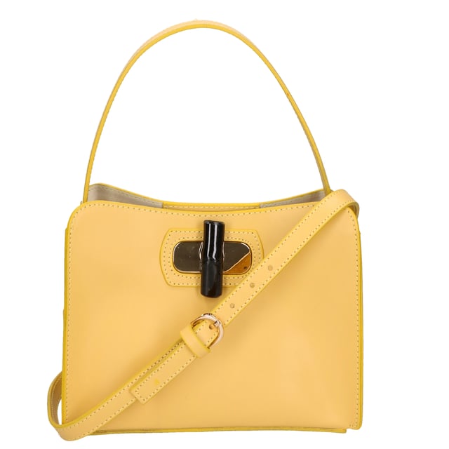 Bolso de mano de mujer de un compartimento en piel arrugada, con bandolera extraíble. Producto artesanal italiano.