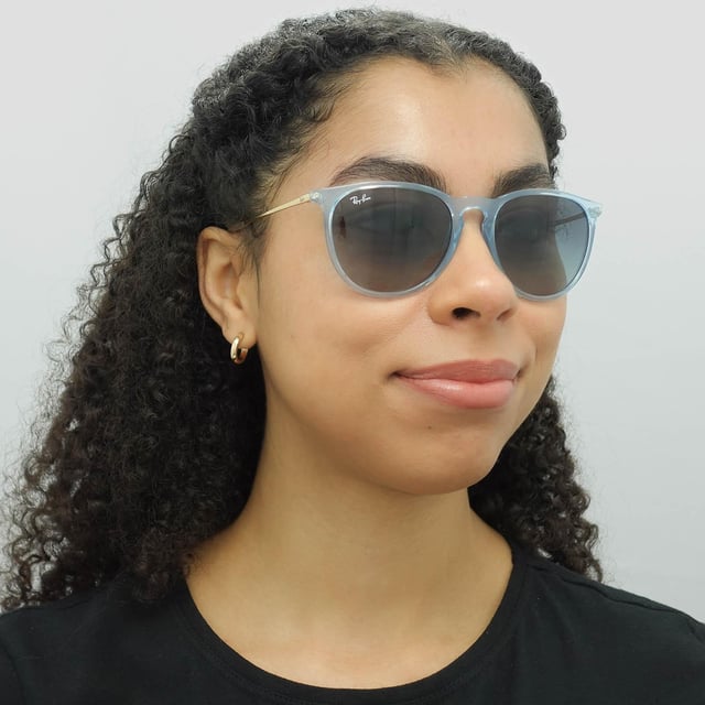 Ray-Ban Round Womens Transparent Light Blue Grey Blue Gradient