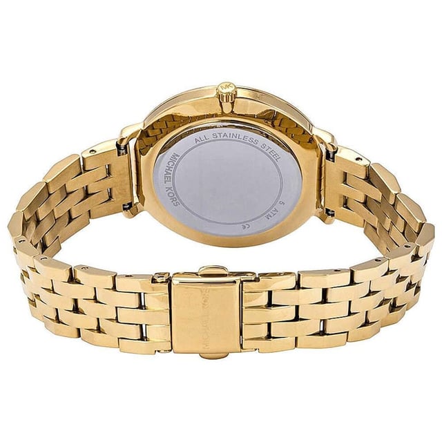 Specificaties Merk Michael Kors Model MK3898 Barcodenummer 4013496007190 Geslacht Dames Kastmaat 38 mm Kleur wijzerplaat Goudkleur Bandmateriaal Roestvrij staal Bandkleur Goud Beweging Quartz Chronograaf Nee Waterbestendigheid 5 ATM
