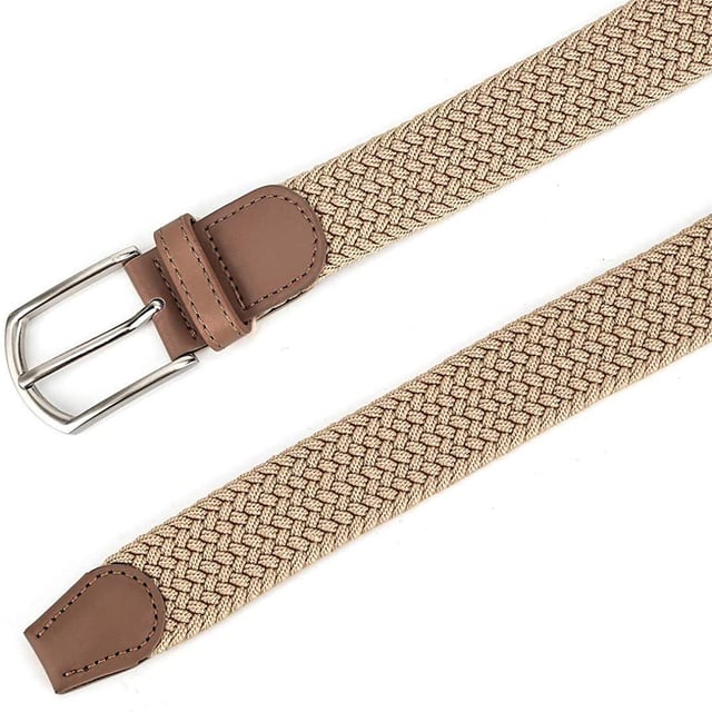 Enzo Mens Womens Elasticated Braided Belt

Belt Width is 1.25”  (3.18cm)

Shiny Metal Pin Buckle

Stretch Belt  

Crafted from Elastic and PU

Buckle is Crafted from Zinc Alloy

Prong Belt (Choose a hole of your choice)