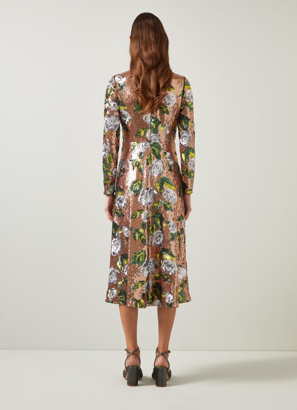 LK Bennett Marcel Dresses, Rose Gold/Black