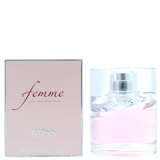 Hugo Boss design house launched Femme in 2006 as a floral fruity fragrance for women. Femme notes consist of tangerine freesia blackcurrant rose jasmine lily apricot lemon tree and amber.