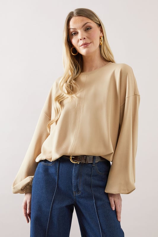 Bubble Hem Jersey Top Co-ord