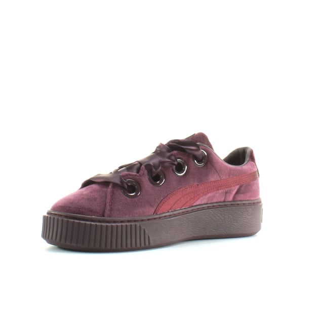 Puma Platform Kiss Velvet Womens Burgundy Trainers