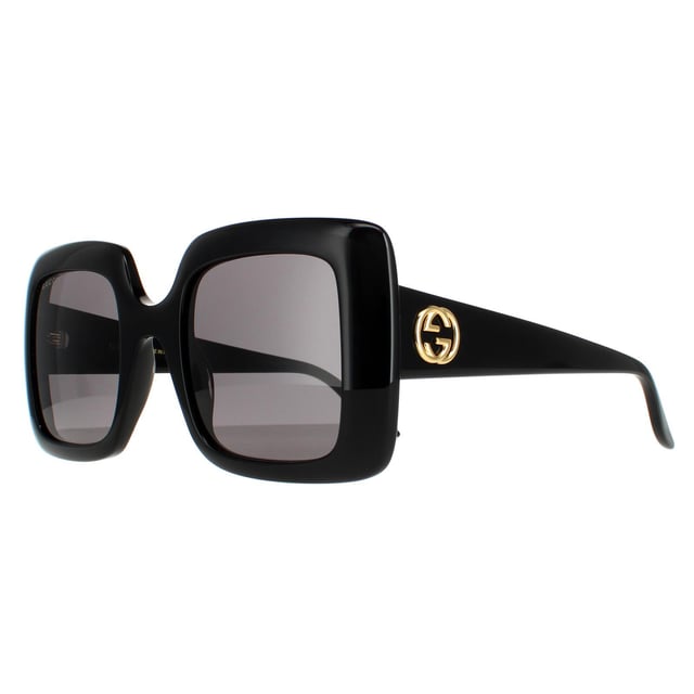 Gucci Square Womens Black Grey  GG0896S  Sunglasses are a large oversized style with a bold square shape and featuring the interlocking GG Gucci logo on the temples for that authentic Gucci look.