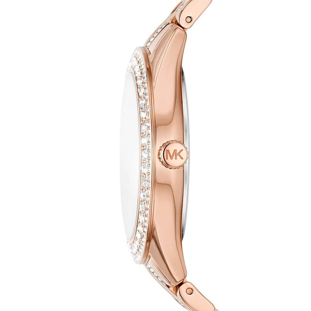 Sku: MK4710Case Size: 38 mmMovement: Quartz Three-HandPlatform: HARLOWEStrap Material: Stainless SteelStrap Colour: Rose GoldCase Water Resistance: 5 ATMCase Material: Stainless SteelCase Colour: Rose GoldDial Colour: Rose GoldStrap Width: 18 mmCrystal Type: Mineral
