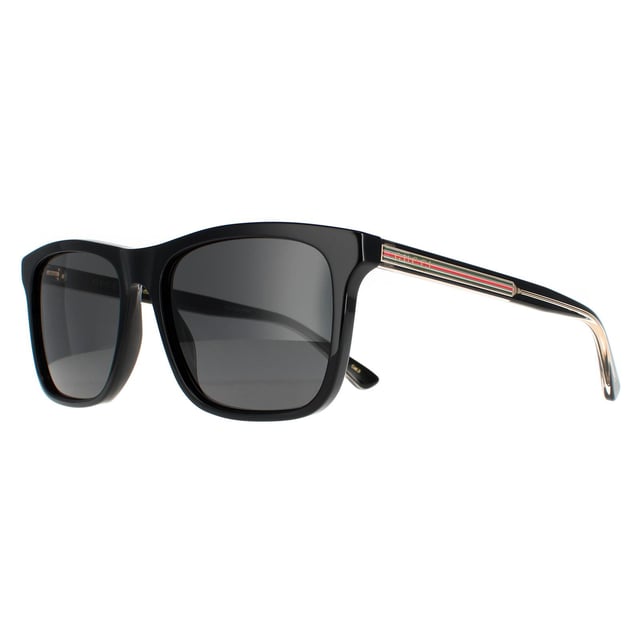 Gucci Rectangle Mens Black Grey GG0381SN Sunglasses