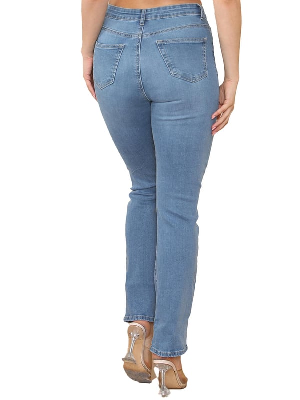 Enzo Womens Bootcut Denim Jeans. Regular Fit, Mid Rise Jeans. Zip Fly Fastening. 5-Pocket Design. Breathable and Comfortable. Can Be Worn for Any Occasion. All Seasonal.
