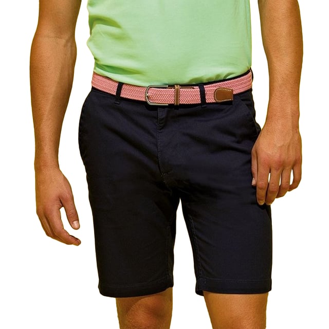 Mens chino shorts with two front pockets and two back pockets with button fasteners.  Zip fly and button fastening to the front.  Soft finish fabric. Domestic wash at 40c. Fabric: 100% Cotton Twill. Size (ins): XS: 30, S: 32, M: 34, L: 36, XL: 38, 2XL: 40, 3XL: 42, 4XL: 44.