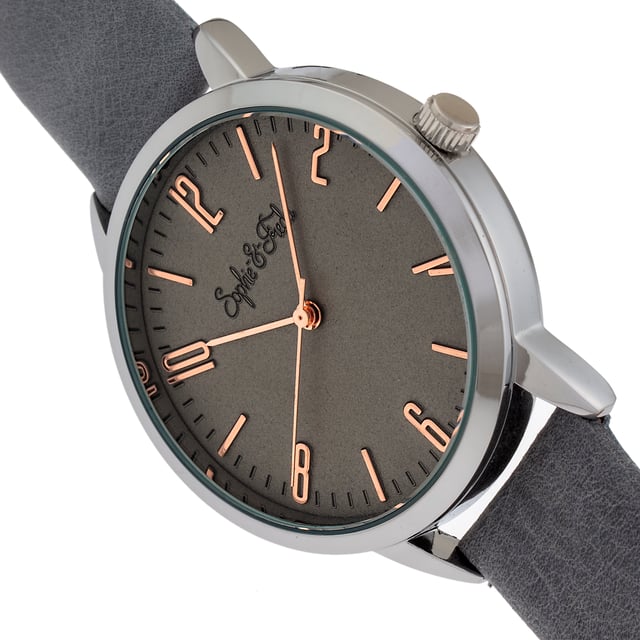 Polished Alloy CaseÂ ; Quartz MovementÂ ; Non-Glare Scratch-Resistant Mineral CrystalÂ ; Logo Engraved Stainless Steel Caseback; Genuine Leather Strap; Logo-Engraved Stainless-Steel Clasp; 36mm Case DiameterÂ ; 3ATM Water Resistance;