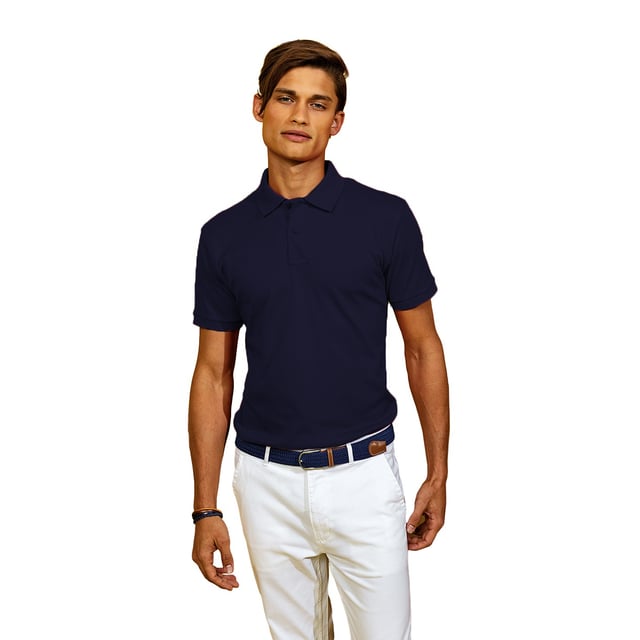Classic fit polo. 2-button placket. Short sleeves. Side vents. Knitted collar and cuffs. S - 37in, M - 40in, L - 42in, XL - 44in, 2XL - 47in, 3XL - 49in. 60% Cotton, 40% Polyester. Machine washable.