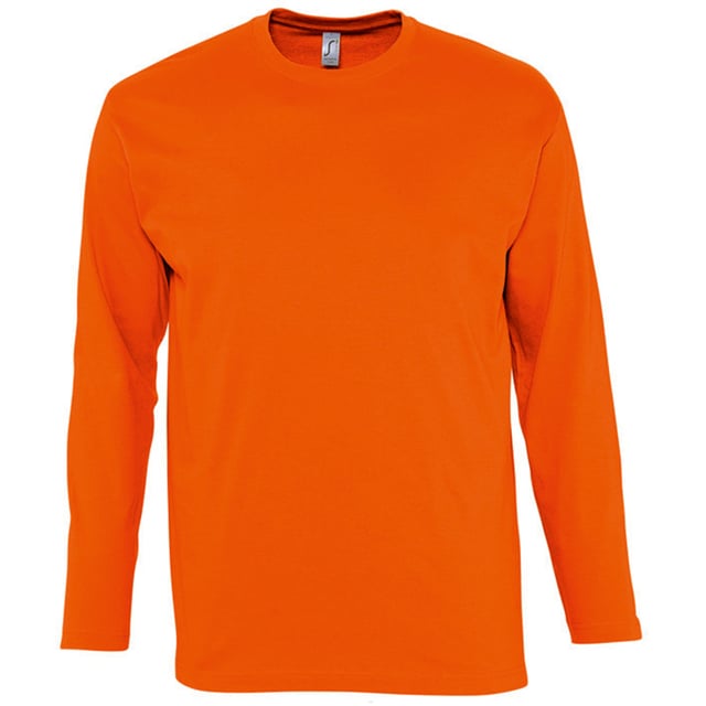 Geklebter Nacken. Gerippter Halsausschnitt. Schlauchförmiger Körper. Zwillingsnadel im Nacken, gesäumte Ärmel und Saum. Stoffgewicht: 150 g/m². Material: 100% ringgesponnene, halbgekämmte Baumwolle. Brustumfang (Passform): S(36/38), M(38/40), L(41/42), XL(43/44), XXL(45/47).