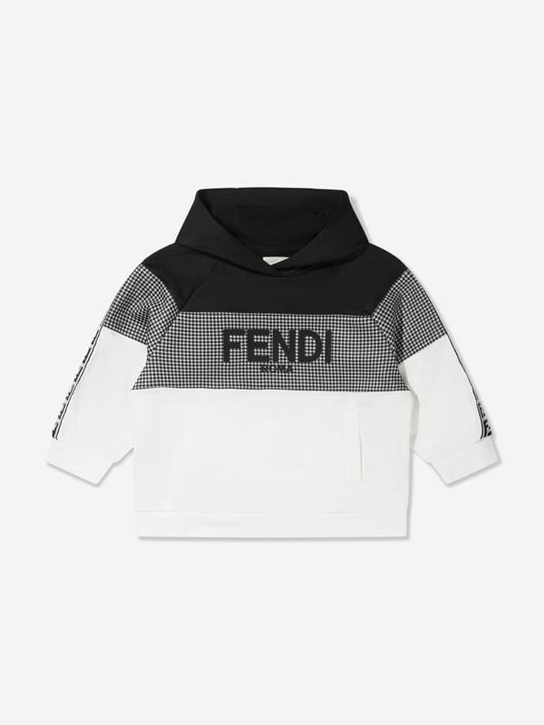 Fendi Kids Boys Colour Block Dogtooth Hoodie