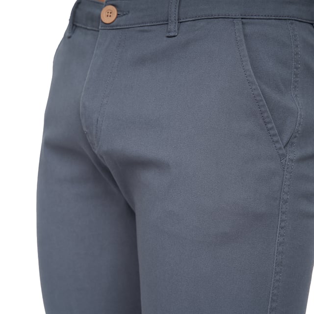 98% Polyester, 2% Elastane. Fabric: Canvas, Stretch. Design: Logo. Pockets: 2 Side Pockets, 2 Back Pockets, Jet Pocket, Buttoned. Fastening: Button, Zip Fly. Style: Chinos. Back Yoke, Belt Loops, Darted, Gripping Inner Waistband, Mock Horn Buttons, Self Fabric, Twin Needle Stitch.