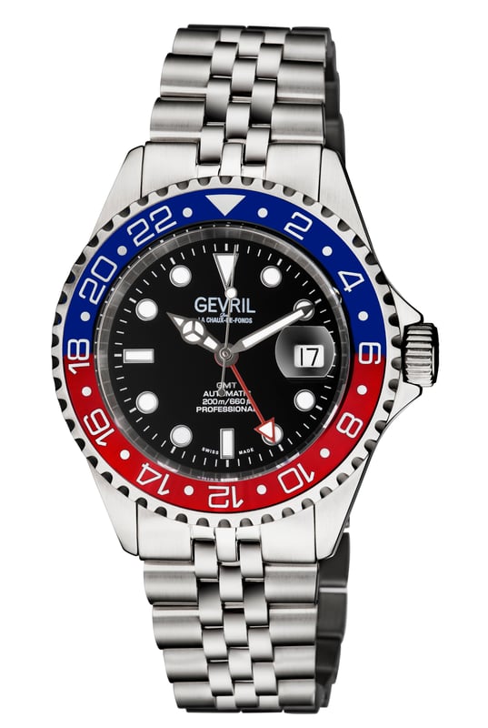 Gevril Men s Wall Street 4952B Swiss Automatic GMT SW330 Movement