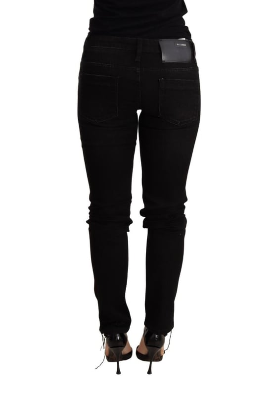 Brand: ACHT
  Condition: New with tags
  Material: Cotton
  Color: Black
  Fit: Slim
  Closure: Zipper and button
  Model: Low waist skinny denim
  Logo details
  Gender: Women