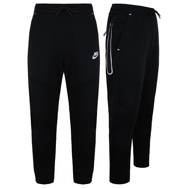 Nike Slim Fit Stretch Waist Black Logo Mens Reflective Trim Track Pants CU4500