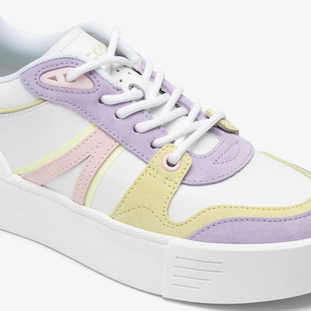 .• Court sneakers • Leather upper • Suede overlays • Botanical pastels colour blocking • Abstract floral print to the sock liner • Rubber outsole.