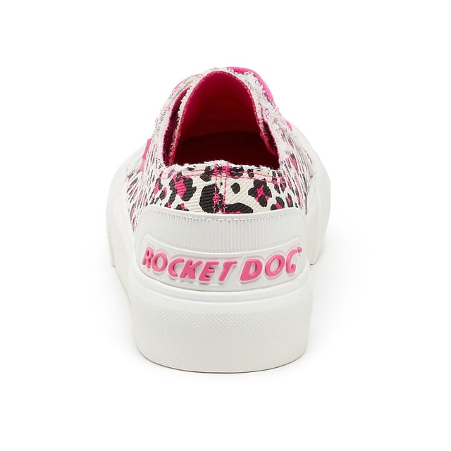 Zapatillas Rocket Dog Jazzin Plus rosas para mujer, confeccionadas en algodón y suela de goma. Incluyen plantilla acolchada, logo Rocket Dog y suela de goma.