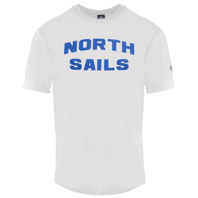 North Sails Block Brand Logo White T-Shirt. Crew Neck, Short Sleeves. 100% Cotton. Regular Fit, Fits True To Size. Style: 9024180101