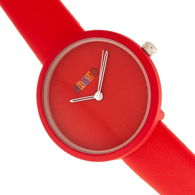 Matte Alloy Case; Precision Japanese Quartz Movement; Non-Glare Scratch-Resistant Mineral Crystal; Logo-Engraved Stainless Steel Caseback; Leatherette Strap; Logo-Engraved Stainless Steel Clasp; 37mm Case Diameter; 3ATM Water Resistance;