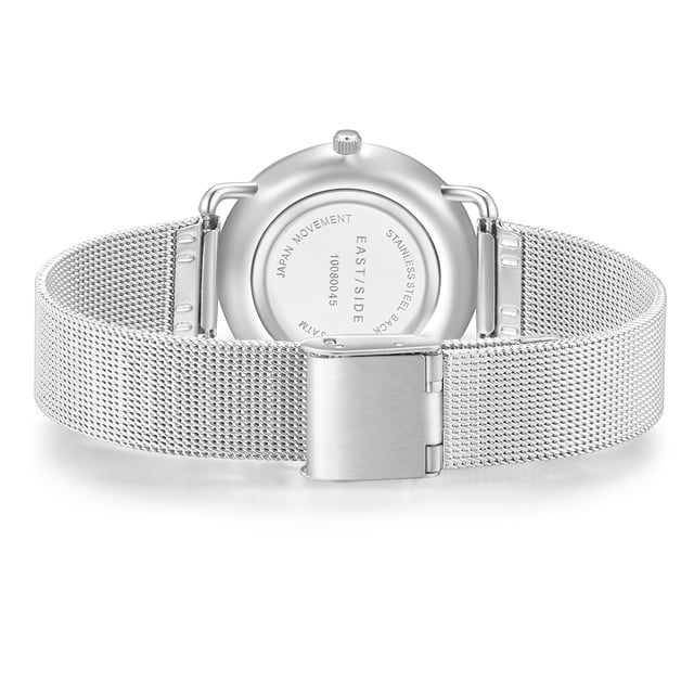 Are you a woman who is interested in the beautiful things in life? Wonderful! Then you will guarantee this stylish wristwatch with a pearl dial from Eastside. The high -quality processed watch convinces with its clear look, which makes it reliable companion in the turbulent everyday life. But even after work, you make a top figure with this watch on the wrist. In the heart of the timepiece, a quartz clock is beaten by second. Regardless of where you are traveling in the city: On the optimally structured dial with lineindicies, you can read the exact time and no longer miss an important meeting with colleagues or friends.