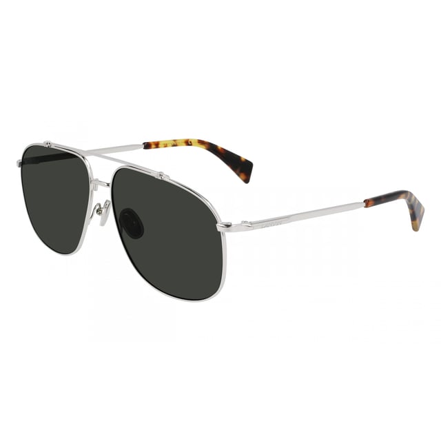 LNV110S sunglasses with metal frame.

 Shape and design:
 - These Lanvin glasses have an aviator silhouette.

 Frame Material:
 - The frame of these glasses is made of metal.
 - The use of metal provides durability and lightness to the frame.
 - This makes the glasses durable and comfortable to wear.

 Metal temples:
 - The temples are also made of metal, matching the frame material.
 - The metal on the temples adds strength and stability to the structure of the glasses.

 Brand details:
 - Lanvin brand engraving on the temples.
 - These design elements help to clearly identify the model as part of the Lanvin eyewear collection.

 Glasses:
 - The lenses are of high quality.
 - These lenses provide excellent UV protection and crisp, clear vision.
 Measures: Lens width: 60 mm. Bridge: 14 mm. Temples: 145 mm.
 Composition: Metal
 Care:
Use a soft, clean microfiber cloth to clean your sunglasses. This type of cloth will not scratch the lenses.
 Avoid using abrasive cleaning products, detergents, alcohol or acetone, as they can damage lenses and anti-reflective treatments.