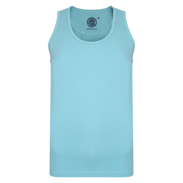 Introducing the Kam Men's Sleeveless Crew Neck Vest, now available in a range of colors including Black, Tidepool, Burgundy, White, Aqua, and Navy, and sizes 2XL to 8XL.

Made from 100% soft cotton, it's super comfy and perfect for hot summer days.

This vest has a loose fit for comfort, giving you plenty of room to move around. The sleeveless design and classic crew neck add a stylish touch to your casual look.

It's made in Pakistan and easy to care for - just toss it in the washing machine.

Whether you're at home or out and about, this vest keeps you cool and comfortable all spring, summer, autumn, and winter.