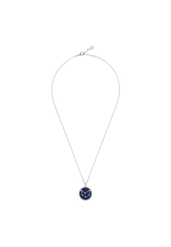 Looking for a neck piece that is out of this world? Look no further than our Zodiac Lapis Lazuli Gemstone Star Constellation Pendant Necklace Silver! The natural beauty of dark blue lapis lazuli, as wondrous as the sky at night, makes the perfect backdrop to the twinkling constellation on each pendant. Engraved with your star sign name and detailed with cut-out stars on the reverse, this pendant is sure to add a touch of starlit elegance wherever you go.Capricorns celebrate birthdays December 22 - January 19, they are hard-working, grounded and loyal individuals. They are focused on achieving their goals and are not afraid to put in a lot of effort to achieve success.Crafted from 925 sterling silver encasing a disc of Lapis lazuli, it’s a beautiful way to express your personality in fashionable form. With a diameter of 2 cm, a length of 40 cm plus 5 cm adjuster, to wear long or short and a weight of 5.3 grams, you can make this jewellery your own and create the perfect accessory for that special occasion or everyday look.So go explore the universe with our beautiful Zodiac Lapis Lazuli Gemstone Star Constellation Pendant Necklace.