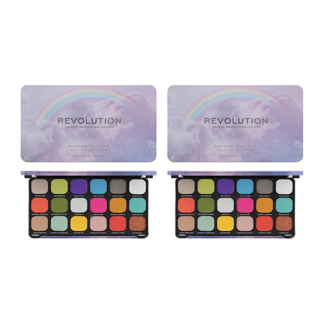 Revolution eye Shadow Palettes are vibrant, colourful and highly pigmented. Fantastic for your everyday makeup routine to transform looks. You will be spoilt for choice with this palette. 

How to Use Simply use the Makeup Revolution Create Fluffy Eye Brush R2 to apply the product onto your eyelids. Revolution also recommends as a top tip to use a pigment base to prevent fall out to amplify the pigment.
