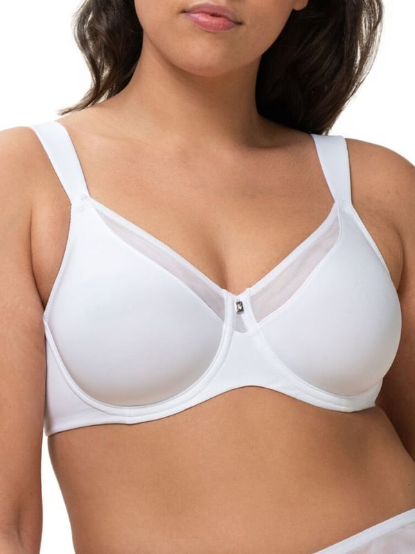 Triumph True Shape Sensation Miminizer Bra. Minimiser bra with comfort wire and mesh inserts on cups, visibly reduces bust by one cup size. This product is recommended as hand wash only.