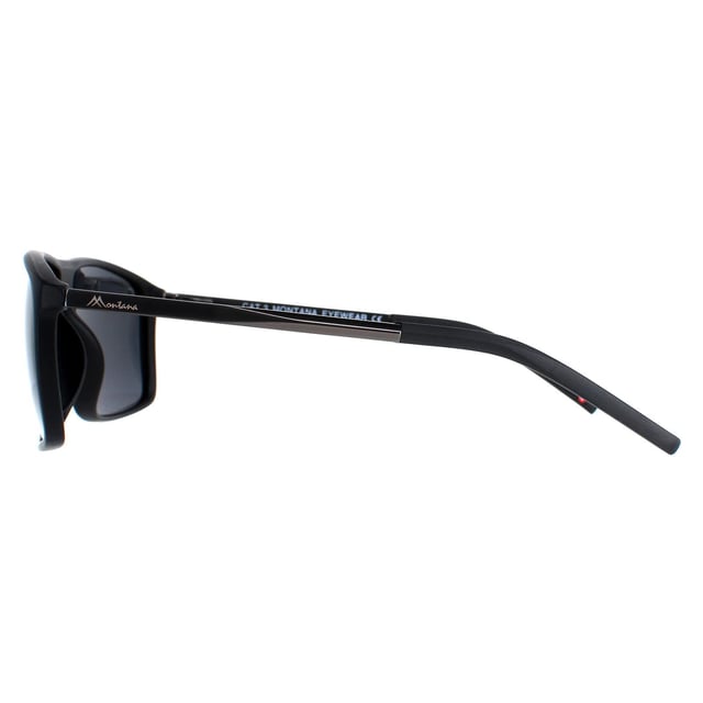 Montana Square Unisex Matte Black Smoke Polarized MP9  Sunglasses are a stylish square design crafted from lightweight acetate. The Montana logo features on the slender temples for brand recognition.