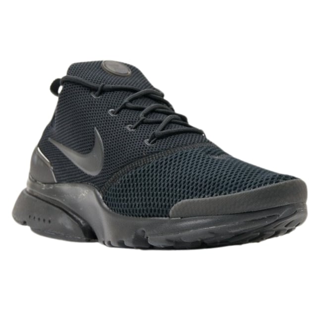 Nike Presto Fly Black Trainers Textile and Other Materials upper, Textile lining and Other Materials sole., Style: 908019 001, Nike Black Activewear, Mesh panelled upper for breathability, Lace Fasten, Branded Badge On Side And Front Of Shoe