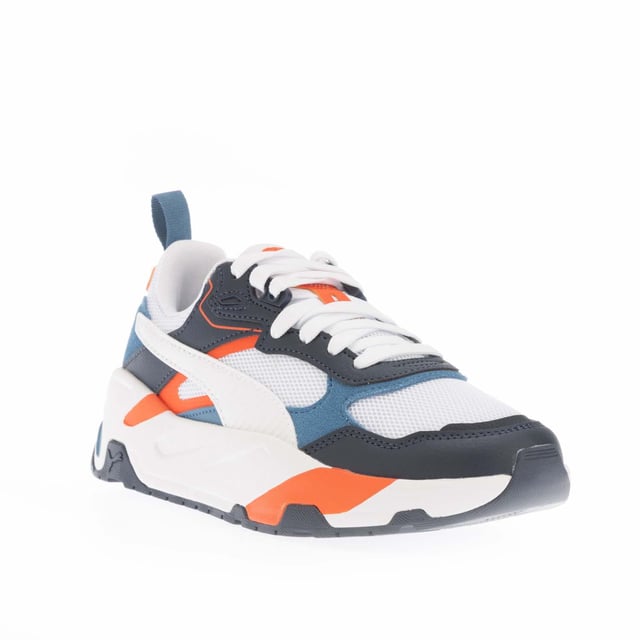Juniors Puma Trinity Trainers in navy.- Textile and synthetic upper.- Lace fastening.- Lightly padded ankle and tongue.- Heel pull.- Reinforced heel.- SoftFoam+ insole for optimal cushioning and comfort.- EVA midsole.- Textile lining.- Rubber sole.- Ref: 39083815