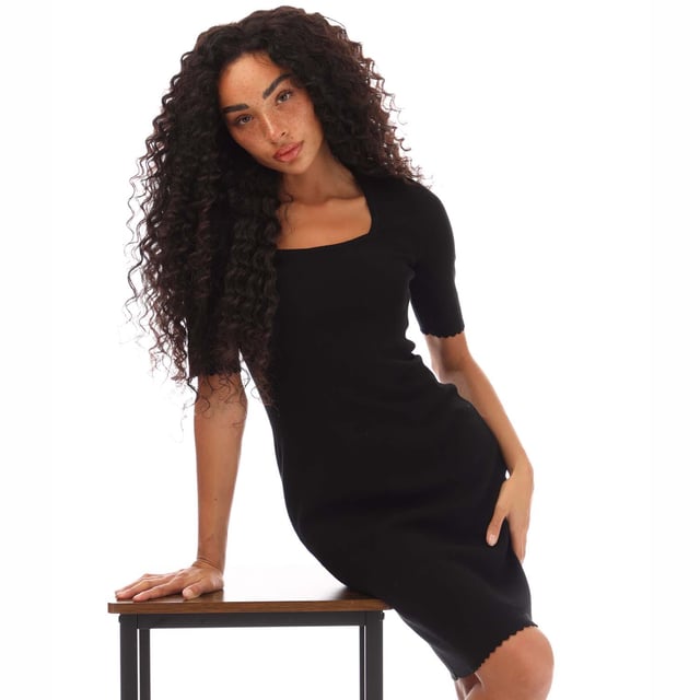 Womens HUGO Setzukie Dress in black.- Short sleeves.- Fully lined.- Slim fit.- 70% Viscose  30% Polyester.- Ref: 50501432001