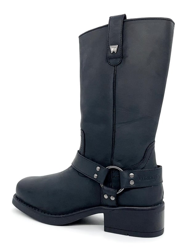Wrangler Highway Leather Black Mens Chelsea Biker Boots