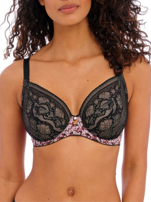 Freya Infinity Fields Underwired Plunge Bra. Low centre front for plunging neckline. This product is recommended for handwash only.