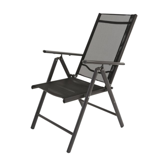 80% Aluminium, 20% Textilene. Contents: 1 Storage Bag. Arm Rests, Folding, Recliner, Tubular Frame. Fabric Technology: Lightweight.