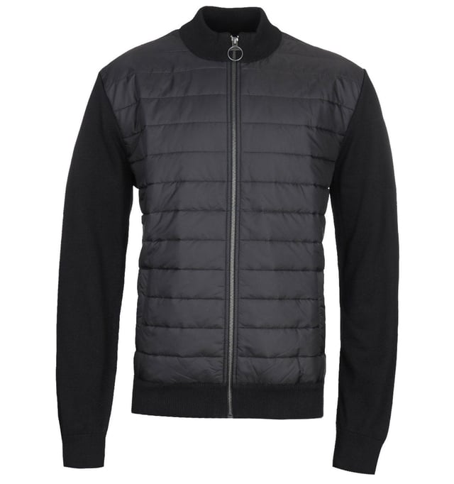 Men's barbour carn baffle online zip thru quilted sweater