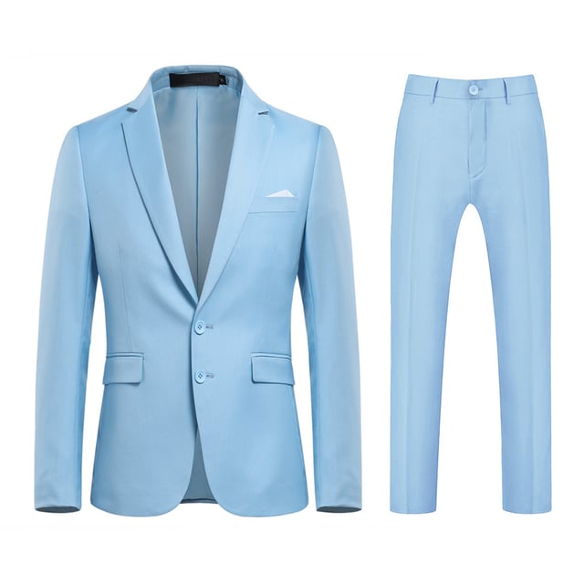 [Materialpflege] PREMIUMMATERIAL – Erleben Sie die hervorragende Qualität von 70 % Polyester und 30 % Viskose für den Außenstoff, der Komfort, Atmungsaktivität, Weichheit und Pflegeleichtigkeit bietet. Das Innenfutter besteht aus 94 % Polyester und 4 % Viskose und sorgt für Atmungsaktivität und Schweißabsorption. WASCHEN – Für beste Ergebnisse wird chemische Reinigung empfohlen; Handwäsche ist eine Option, verwenden Sie jedoch nur kaltes Wasser. [Stildesign] SLIM FIT – Verbessern Sie Ihren Stil mit diesem Slim-Fit-Anzug mit komplettem Schulterdesign, 3D-Drapierung, spitzem Revers, vier Knöpfen am Ärmel und einem Einknopfverschluss. Die flache, lockere Hose vorne hat einen verlängerten Hüftgurt und schräge Seitentaschen. Slim-Fit-Anzüge bieten eine etwas engere Passform als normale Anzüge und sorgen für ein elegantes, modernes und attraktives Erscheinungsbild. [Anlass] Dieser Anzug ist perfekt für verschiedene Anlässe, darunter Hochzeiten, das tägliche Leben, Geschäftstreffen, modische Partys, große Feiertage und mehr. Es ist auch eine ausgezeichnete Wahl für junge Männer, die sich auf den Homecoming-Abschluss oder die Rückkehr zur Schule vorbereiten. [Paket] Erweitern Sie Ihre Garderobe mit diesem kompletten Set, einschließlich 1 * Blazer und 1 * Hose.
