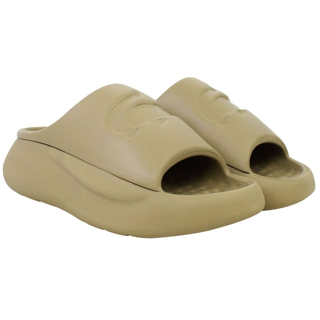 The Lacoste Serve Slide 3.0 223 1 CFA Women's Brown Sliders are a stylish and practical choice for casual wear, poolside lounging, or beach outings. With a sleek design and premium comfort, these sliders offer versatility and durability for everyday use.
Â 
Key Features:
Ergonomic Footbed: 

Contoured design provides superior comfort and support, ensuring a comfortable fit throughout the day.


Durable Synthetic Strap: 

Features the iconic Lacoste crocodile logo embossed for a stylish and recognizable touch.


Slip-On Design: 

Easy to wear, making them perfect for leisure or quick outings.


Textured Rubber Outsole: 

Ensures reliable grip and stability on various surfaces, including wet conditions.


Lightweight Construction: 

Reduces fatigue, making these sliders ideal for extended wear.


Water-Resistant Materials: 

Suitable for pool, shower, or beach environments, withstanding exposure to water.


Elegant Brown Colorway: 

A versatile and modern shade that complements casual and summer outfits.


Â 
The Lacoste Serve Slide 3.0 223 1 CFA Women's Brown Sliders combine iconic branding with everyday functionality, making them an excellent choice for stylish and comfortable footwear during relaxed occasions.